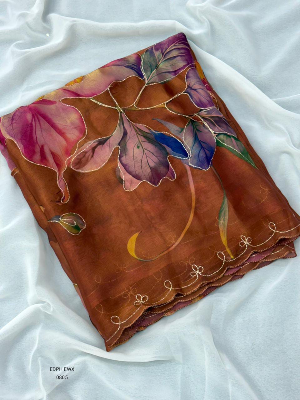 Heavy Embroidery Work Designer Saree For Bridal Collection